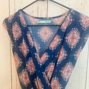 Multi colored silky Wrap Dress